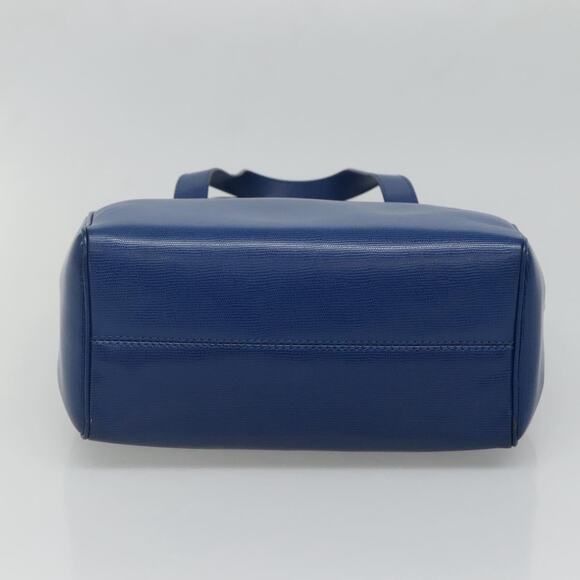 CELINE Shoulder Bag Leather Blue Gold - Picture 9 of 12